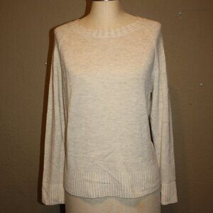 J.CREW OFF WHITE ITALIAN CASHMERE KNITTED SWEATER RELAXED FIT - MEDIUM 4 6